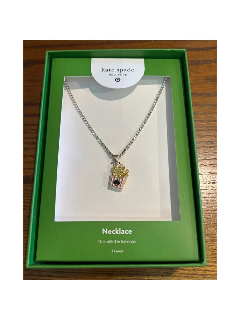 Women's Kate Spade Gold & Green French Fry Charm Necklace One Size
